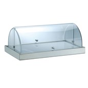 V760554R01 Ψυχόμενη βιτρίνα INOX 18/10 με καπάκι Roll-Top, 50x30cm, abert Ιταλίας