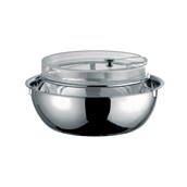 V770543YOG Ψυχόμενο μπωλ φρούτων φ23cm, ακρυλικό με καπάκι και βάση ανοξείδωτη φ28cm, abert Ιταλίας