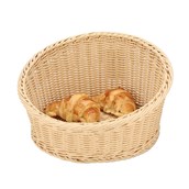 C-06032 Ψωμιέρα Rattan Στρογγυλή, 36cm, Υψηλής Αντοχής, Μπεζ, πολυπροπυλενίου