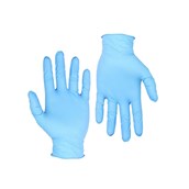 GNI-BL/M Σετ 100τεμ γάντια ΜΠΛΕ Νιτριλίου μεγάλης αντοχής, χωρίς πούδρα - MEDIUM