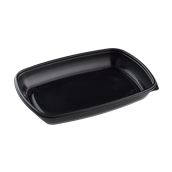 HOT71146 Δοχείο Τροφίμων Ορθογώνιο 1350ml, 28x20x4cm, PP, Μαύρο, Μίας Χρήσης, Sabert