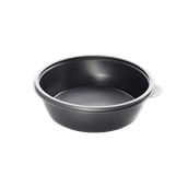 HOT77132 Δοχείο Τροφίμων Στρογγυλό 1000ml, Φ19x5cm, PP, Μαύρο, Μίας Χρήσης, Sabert