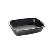 HOT78130 Δοχείο Τροφίμων Ορθογώνιο 900ml, 23x16x5cm, PP, Μαύρο, Μίας Χρήσης, Sabert