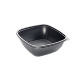 HOT76124 Δοχείο Τροφίμων Τετράγωνο 750ml, 16x16x6cm, PP, Μαύρο, Μίας Χρήσης, Sabert