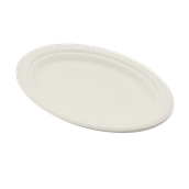 PUL2003N Πιάτο Ρήχο Οβάλ Βιοδιασπώμενο 16x26cm, από ζαχαροκάλαμο, Μίας Χρήσης, Εκρού, Sabert