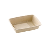 PUL46120F300N Δοχείο Ορθογώνιο 600ml, 16x23x3cm, από ζαχαροκάλαμο, Μίας Χρήσης, Μπεζ, Sabert
