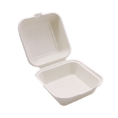 PUL2014N Δοχείο Τροφίμων Με Καπάκι 800ml, 15x15x8cm, από ζαχαροκάλαμο, Εκρού, Sabert