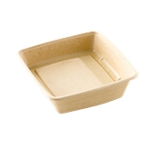 PUL49148 Δοχείο Τετράγωνο 1400ml, 23x23x4cm, από ζαχαροκάλαμο, Μίας Χρήσης, Μπεζ, Sabert
