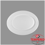 TOL-OP-30 Πιατέλα Οπαλίνης Οβάλ 30x22,5 cm, Λευκή, Tempered, Σειρά Toledo, Bormioli Rocco