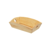 000.169/LT Ξύλινη Ψωμιέρα Βάρκα 20x14.5x6 cm, Ανοιχτό καφέ