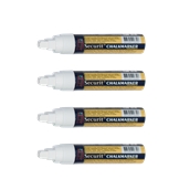SMA820-V4-WT ΣΕΤ 4 Μαρκαδόροι ΑΔΙΑΒΡΟΧΟΙ υγρής κιμωλίας με μεγάλη μύτη, άσπροι, SECURIT