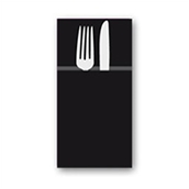 88480401 ΠΑΚΕΤΟ 50 Χαρτοπετσέτες Airlaid Quick Pocket 40x40 Tablewear μαύρες, FATO Ιταλίας
