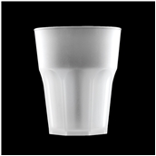 2764PS-21F Πλαστικό ποτήρι PS πισίνας 33cl ημιδιάφανο λευκό πάγου