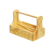 WW-SPC1/LT Ξύλινη θήκη, βαλιτσάκι 25x15x18cm, για αλατοπίπερα, λαδόξυδα, μύλους..., ανοιχτό καφέ