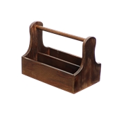 WW-SPC1/DK Ξύλινη θήκη, βαλιτσάκι 25x15x18cm, για αλατοπίπερα, λαδόξυδα, μύλους..., σκούρο καφέ