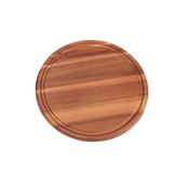 64001 Ξύλινο Πιάτο με Λούκι Στρογγυλό, Φ25x1,5cm, από Ακακία