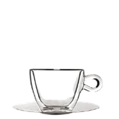 THERMIC-CUP/30CL Γυάλινο Φλυτζάνι με inox πιατάκι, διπλών τοιχωμάτων 30cl, Luigi Bormioli
