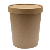 210SOUPCOK32 Χάρτινο κύπελλο Kraft με καπάκι, 950ml, 13,5x11,6cm