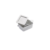 209MBLOUKSILV Δοχείο με καπάκι 6,5x4,8x2,9cm, ασημί πλαστικό