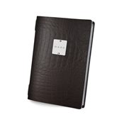 FCGO4ZM Menu δερμάτινο, καφέ, με 2 διαφάνειες για 8 σελίδες A5 (14.8x21cm), DAG Italy