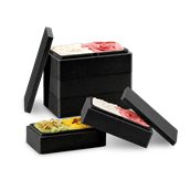 IMPILO-D2-CORNICE-BLACK Σκεύος Παγωτού Δίχωρο για 500gr/750cc χωρίς καπάκι, Δίχωρο, μαύρο, Ιταλίας