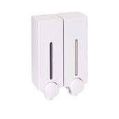 KCCD-240 Σαπουνοθήκη τοίχου διπλή 2x450ml, 12.8x8.3x19cm, πλαστική, λευκή