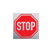 T.908511 Πινακίδα τοίχου αλουμινίου 10X10cm, STOP