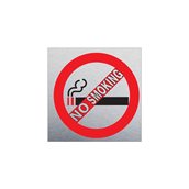 T.908509 Πινακίδα τοίχου αλουμινίου 10X10cm, No Smoking