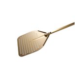 G-32RF/150 Φτυάρι Πίτσας διάτρητο 33x33cm αλουμινίου GHA χρυσό, με κοντάρι 1.5m, GIMETAL