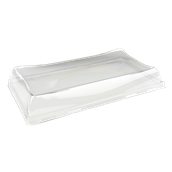 DOM51222 Καπάκι διάφανο πλαστικό 12x22x3cm, Μίας Χρήσης, RPET, Μαύρος, Sabert