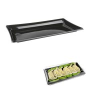 BLA91222 Δίσκος πλαστικός 12x22cm, Μίας Χρήσης, RPET, Μαύρος, Sabert
