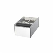V20-010A Κουτί υπολλειμάτων καφέ INOX, μικρό 20x15x9cm, Ελληνικής κατασκευής