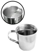 11X-GRE Kύπελο 400ml, INOX 18/10 με σίτα και χερούλο, ιδανικό για ESPRESSO, ελληνικής κατασκευής