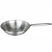 WOK-34 Τηγάνι WOK ανοξείδωτο 18/10, Φ34x8.5cm, Ελληνικής Κατασκευής
