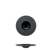 M126651 Πιάτο πορσελάνης ζυμαρικών 18cm(εσ.φ8cm), μαύρο, PIETRA EFFETO, M1934