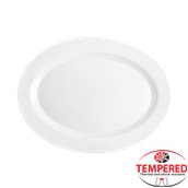 ELBA-OP-36 Πιατέλα Οπαλίνης Οβάλ 36 cm, Λευκή, Tempered, Σειρά Elba, CoK Spain