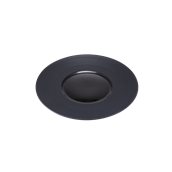 CDP012K Πιάτο Ρηχό Πορσελάνης φ26x3cm, γυαλιστερό εσωτερικό, ανάγλυφο γείσο, Σειρά CDP, μαύρο, SUNNEX