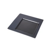 CDP002K Πιάτο Πορσελάνης Τετράγωνο 30x30x1.5cm, γυαλιστερό εσωτερικό, ματ γείσο, Σειρά CDP, μαύρο, SUNNEX