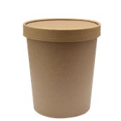 210SOUPCOK25 Χάρτινο κύπελλο Kraft με καπάκι, 630ml, 9.7x11.8cm