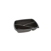HOT78330 Δοχείο Τροφίμων 3 Θέσεων 900ml, 23x17x5cm, PP, Μαύρο, Μίας Χρήσης, Sabert