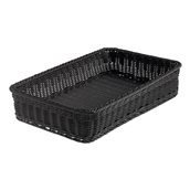 T0565.Z Καλάθι Τροφίμων Vanity GN1/1, Rattan, χρώμα Μαύρο, 53x32.5x10cm, Leone