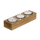 C3003 Βάση 3 θέσεων για ρεσώ, Bamboo, χρώμα Φυσικο, 16x5x3cm, Leone