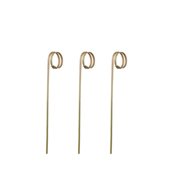 S0015 Πακέτο 100 τμχ, Sticks από Bamboo, με σχέδιο στην άκρη, 12cm, Leone