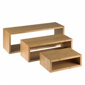 S0130 Σταντ Παρουσίασης 3 τεμαχίων, Bamboo, Παραλληλόγραμμο, Leone