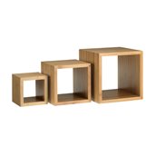 S0128 Σταντ Παρουσίασης 3 τεμαχίων, Bamboo, Τετράγωνο 13/18/23cm, Leone