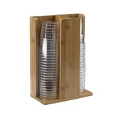 S0105 Θήκη 2 Θέσεων για Ποτήρια, Bamboo, 21x11x30cm, Leone