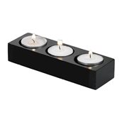C3003.Z Βάση 3 θέσεων για ρεσώ, Bamboo, χρώμα Μαύρο, 16x5x3cm, Leone