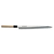 BUNMEI-120113 Γιαπωνέζικο χειροποίητο μαχαίρι, Yanagi Sashimi 33cm, BUNMEI με ξύλινη λαβή από Ιαπωνική Μανόλια ( Kobushi magnolia )