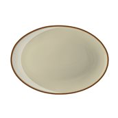 LOP76-OP-36 Πιάτο Οβαλ πορσελάνης, 36cm, Γκρίζο-Μπεζ με ρίγα, σειρά OPERA, LUKANDA
