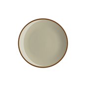LOP76-FP-25 Πιάτο Ρηχό πορσελάνης, Φ25cm, Γκρίζο-Μπεζ με ρίγα, σειρά OPERA, LUKANDA